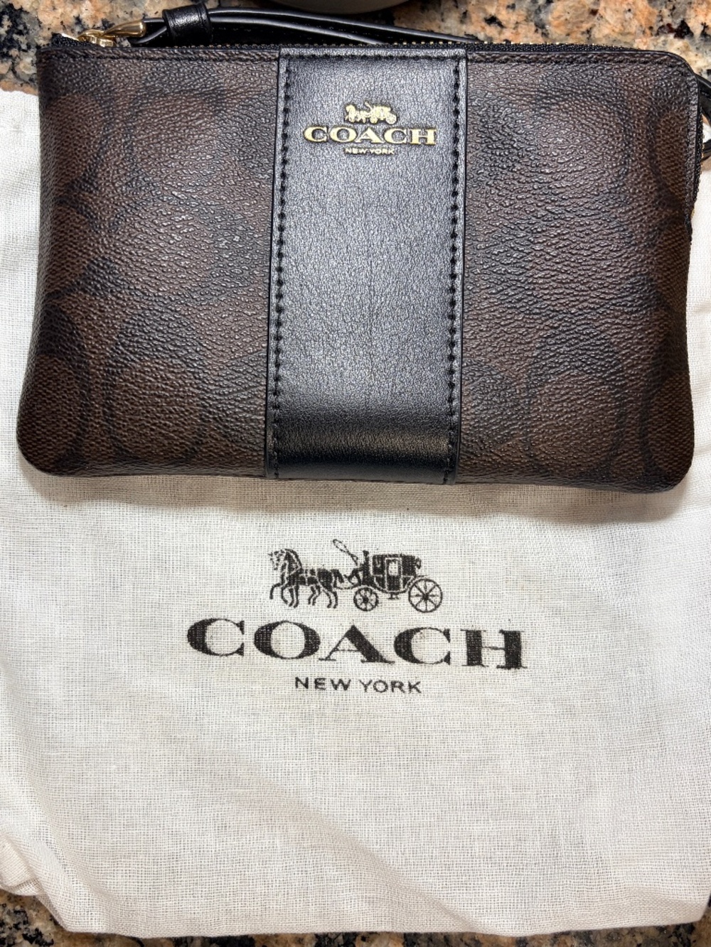 Coach Corner Zip Wristlet - Picture 1 of 5